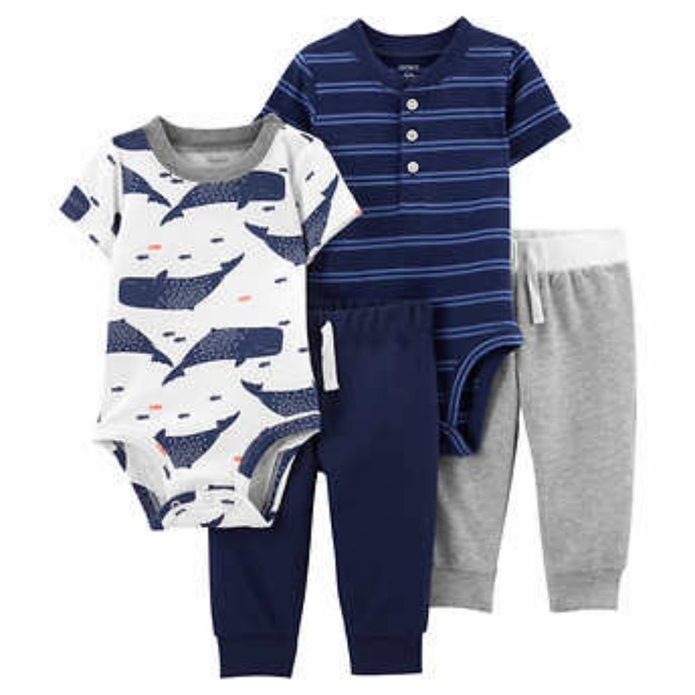 Carter's Infant 4-piece Layette Set, Blue